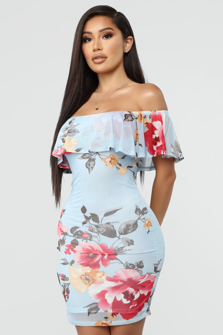 light blue fashion nova dress