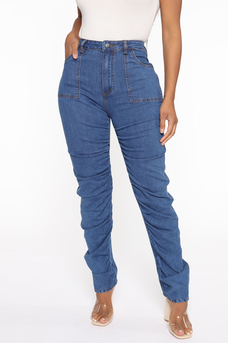 Look At Me Ruched Jeans - Medium Blue Wash | Fashion Nova, Jeans ...
