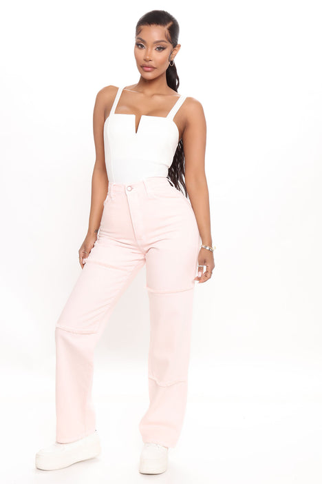 ASOS DESIGN high rise 'slouchy' mom jeans in hot pink