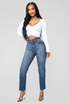 Burning Love High Rise Mom Jeans - Medium Blue Wash