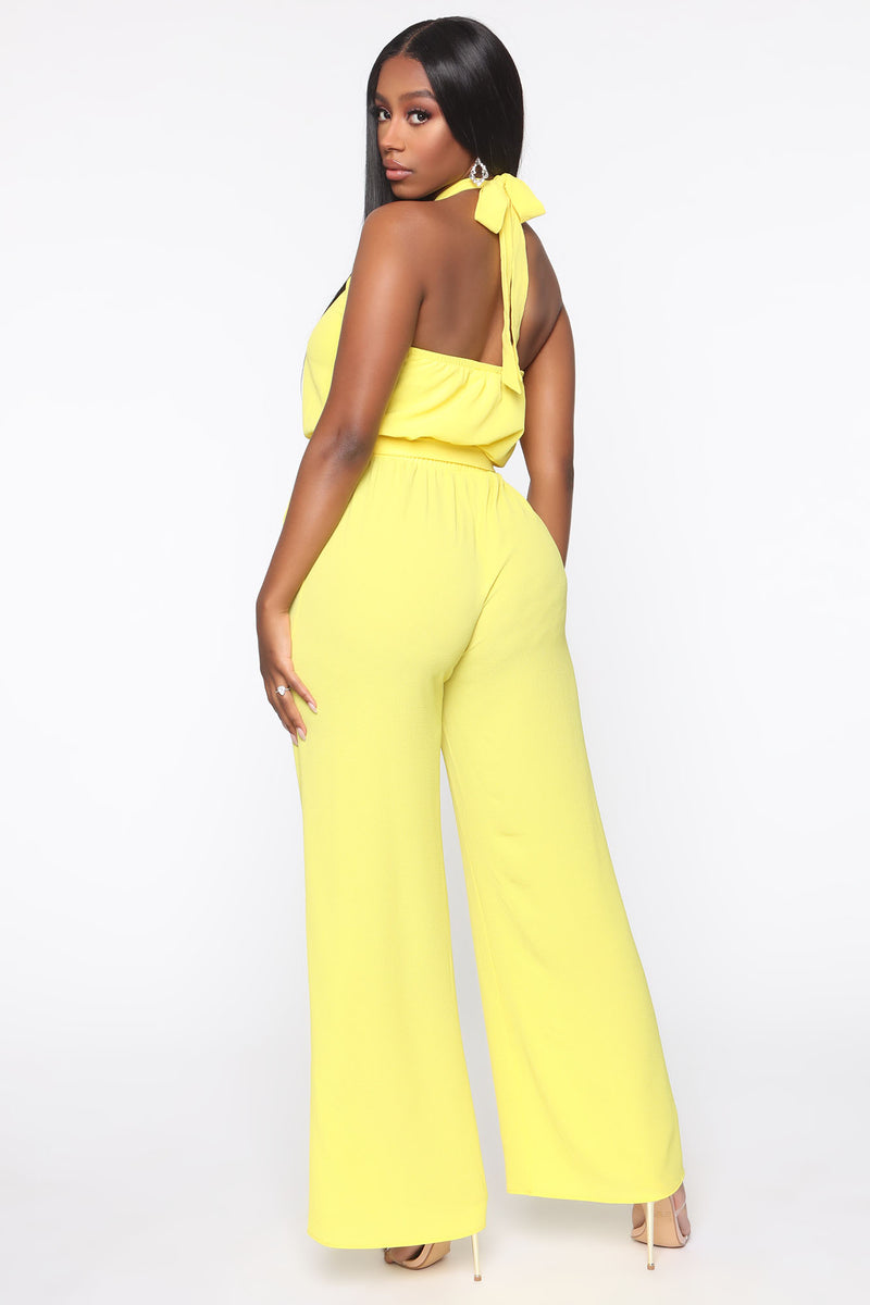 Simple Elegance Halter Jumpsuit - Yellow | Fashion Nova, Jumpsuits ...