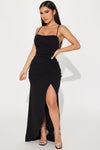 Elegant Night Maxi Dress - Black