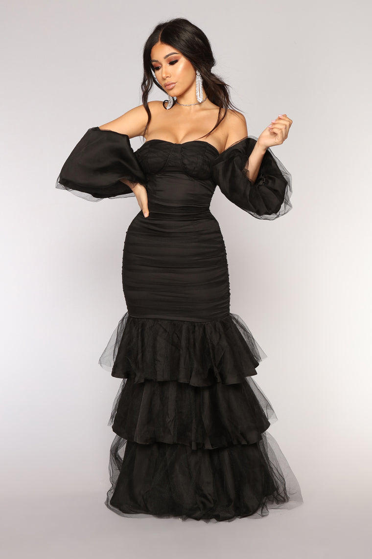 black tulle dress womens