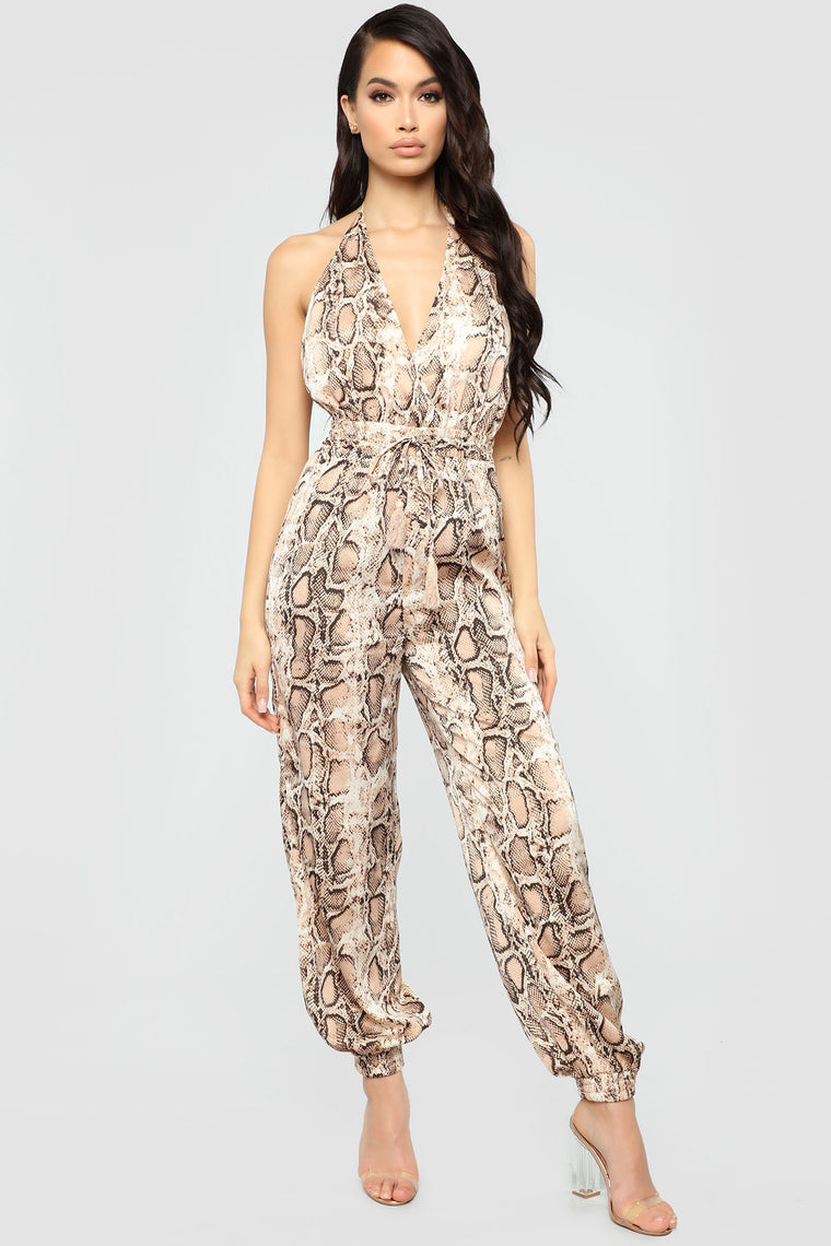 fashion nova snakeskin jumpsuit