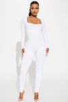 Sasha Smooth Snatched Jumpsuit - White