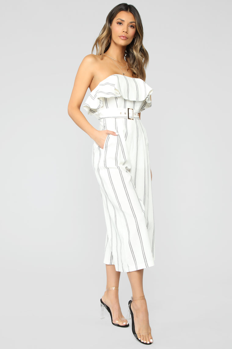 white tube jumpsuit