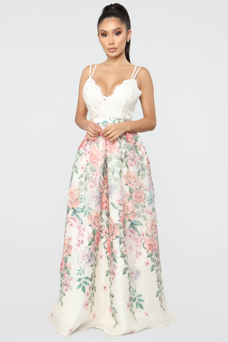 Memories In The Making Floral Gown - Ivory/Multi | Fashion Nova ...