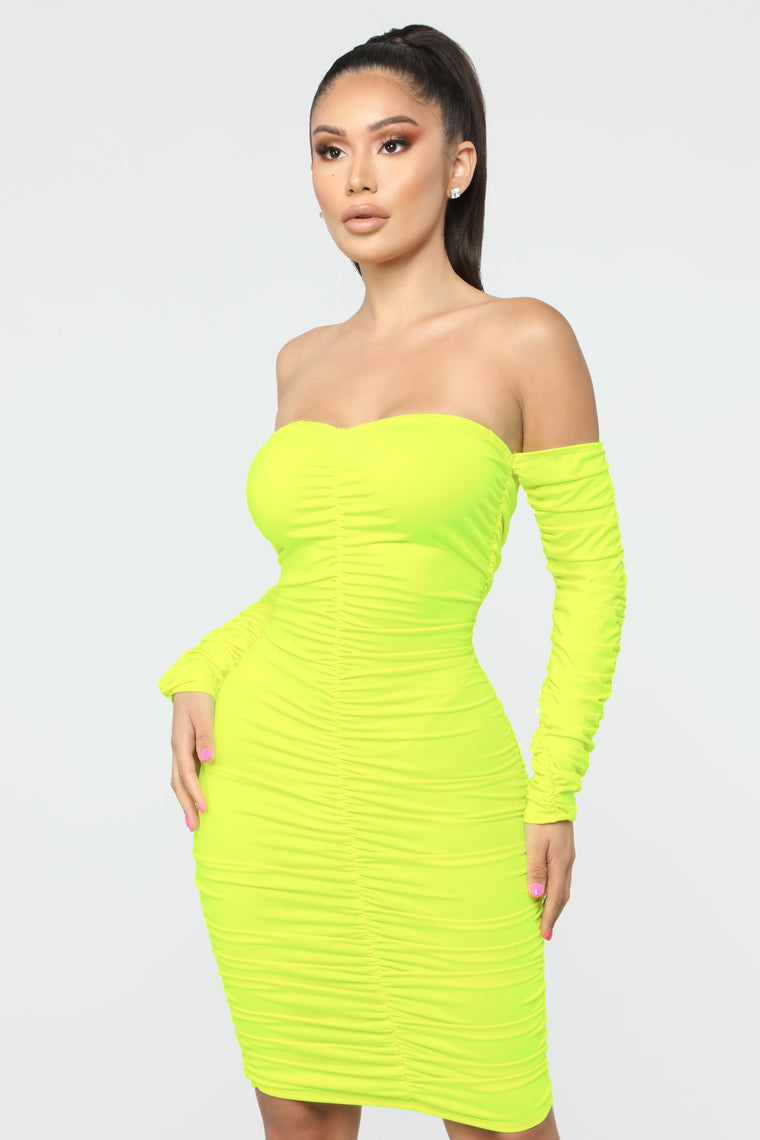 fashion nova neon yellow dress