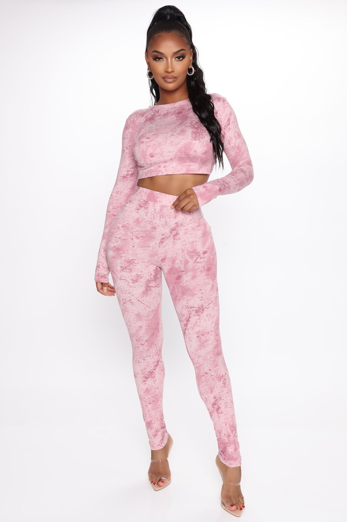 Chelsea Tie Back Legging Set - Blush – Fashion Nova