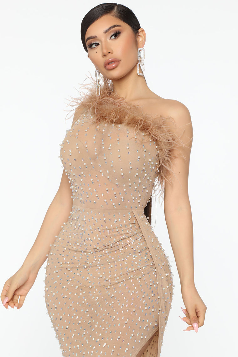 fashion nova feather dress