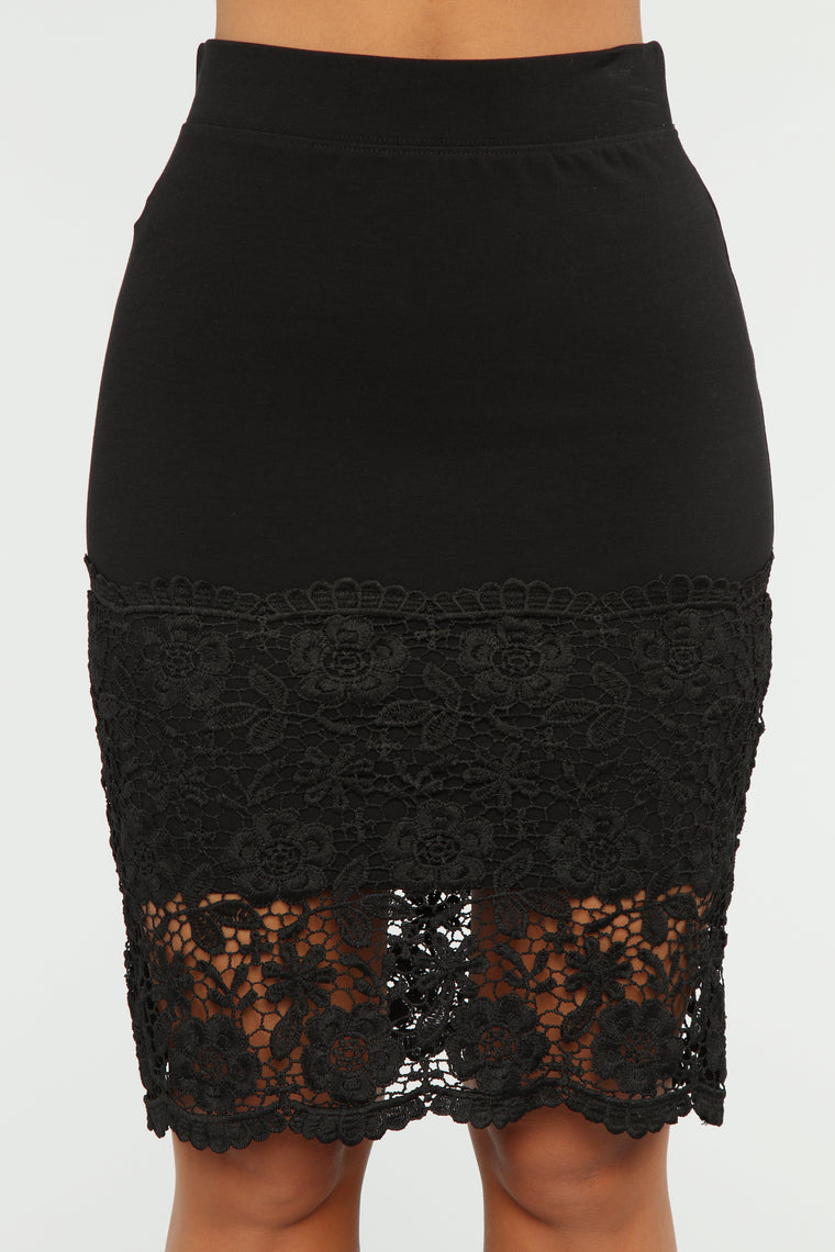 Lace Or Else Skirt - Black, Skirts | Fashion Nova