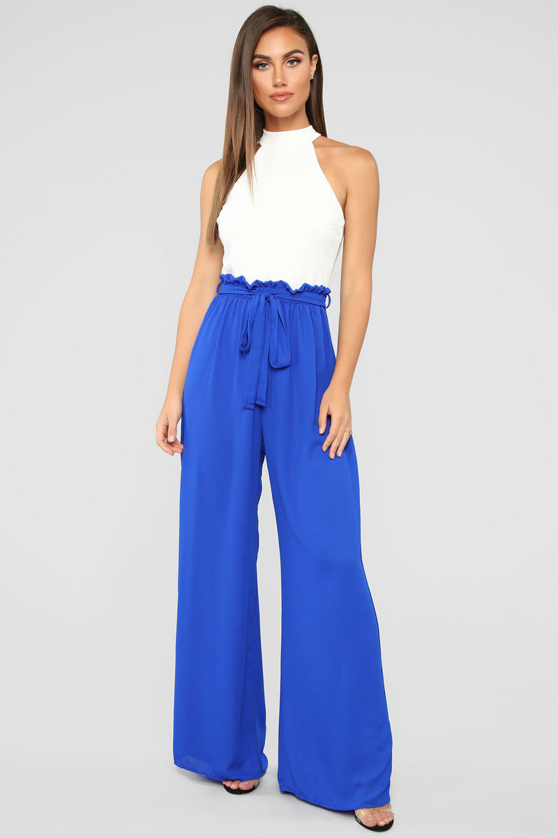 Erica Paperbag Jumpsuit - Royal/White | Fashion Nova, Jumpsuits ...