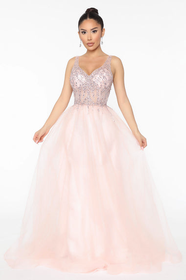 Cinderella Story Embellished Maxi Gown - Blush – Fashion Nova