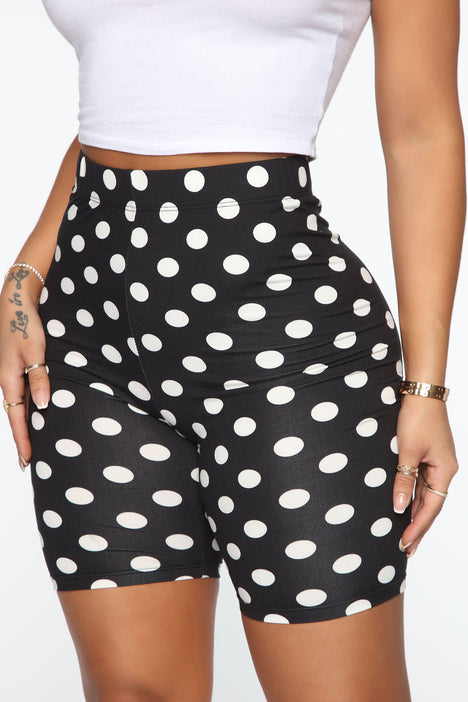 polka dot biker shorts