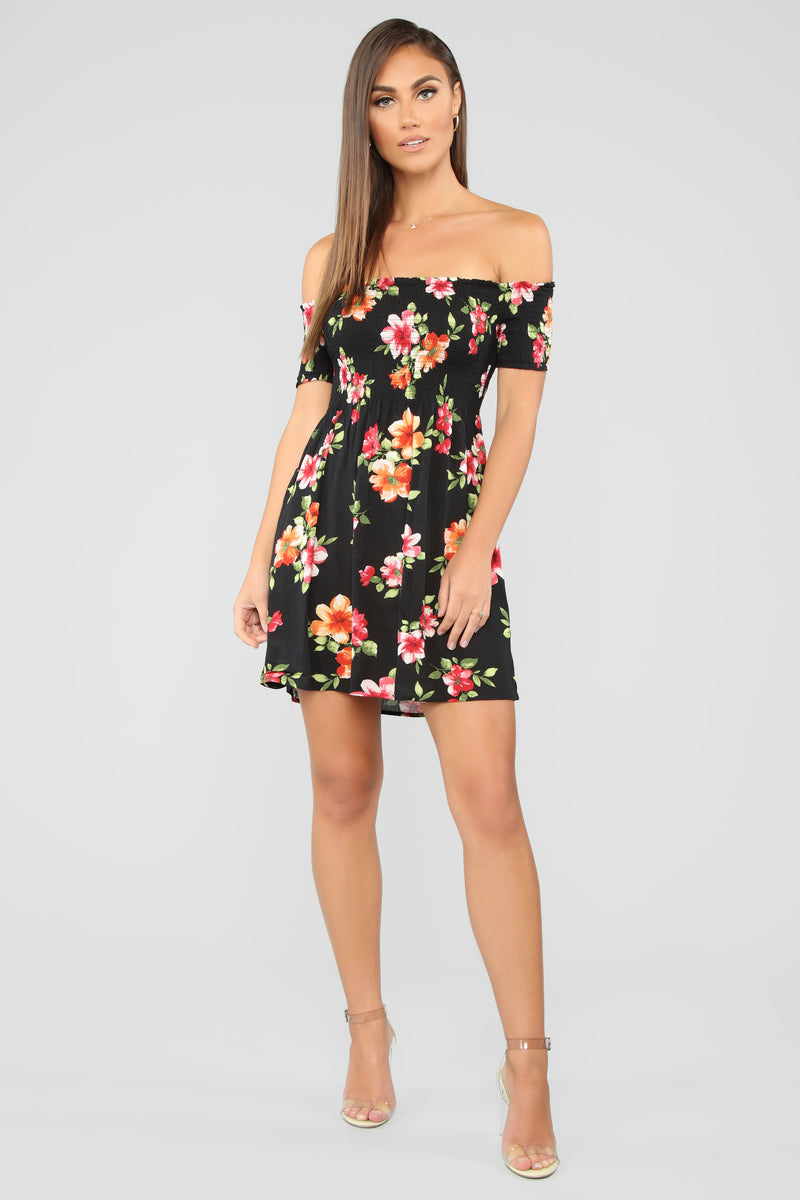 Martha Floral Smocked Dress - Black | Fashion Nova, Dresses | Fashion Nova