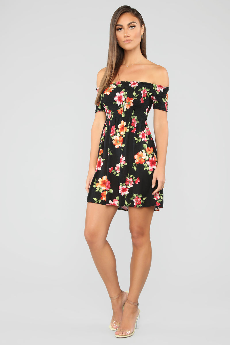 Martha Floral Smocked Dress - Black | Fashion Nova, Dresses | Fashion Nova