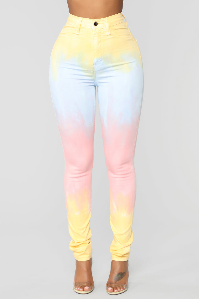 colored high rise jeans