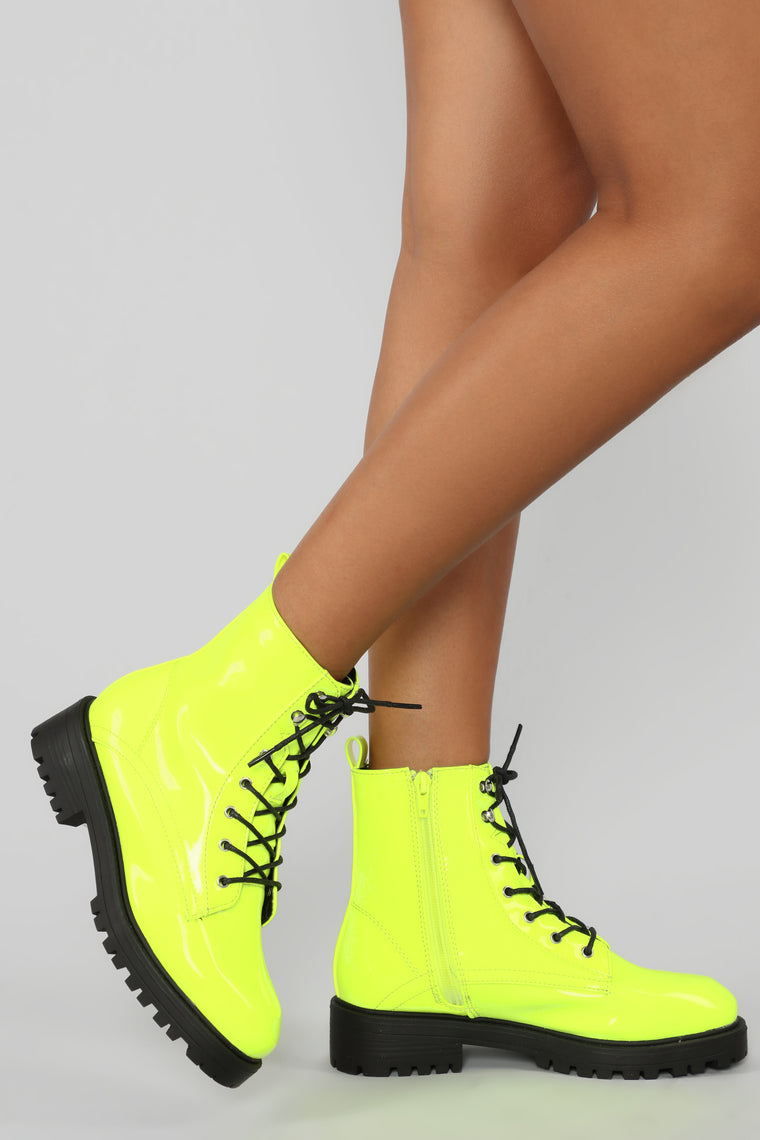 neon yellow booties