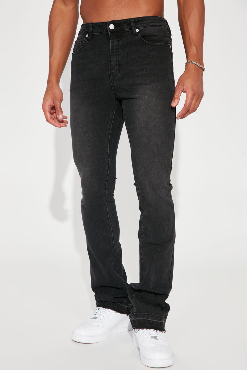 Cornell Stacked Skinny Flare Jeans - Black Wash | Fashion Nova, Mens ...