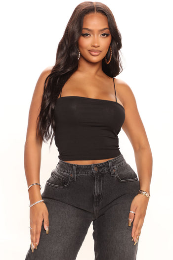 Reagan Seamless Cami - Black, Fashion Nova, Knit Tops