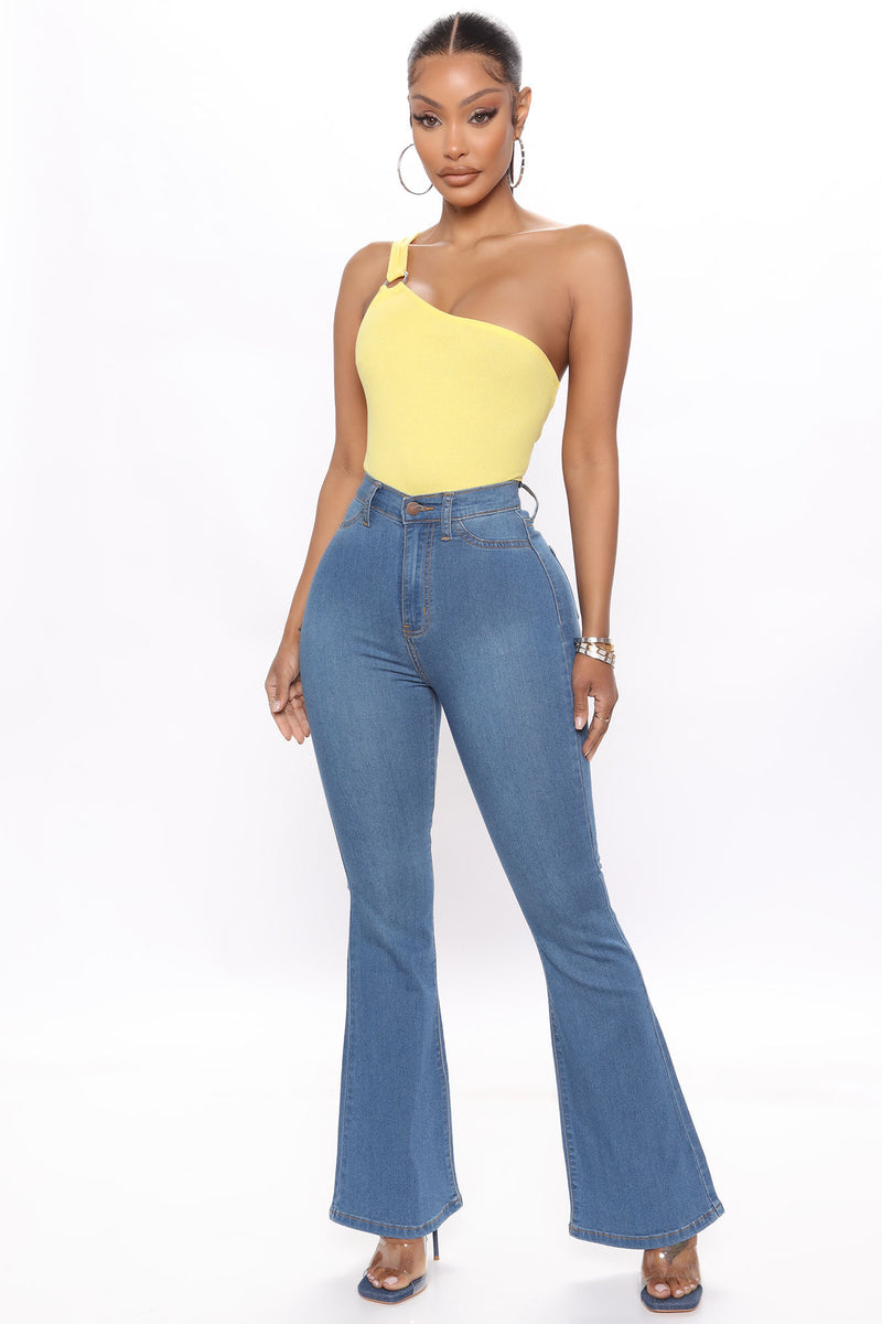 Kimmy One Shoulder Bodysuit - Yellow | Fashion Nova, Bodysuits ...