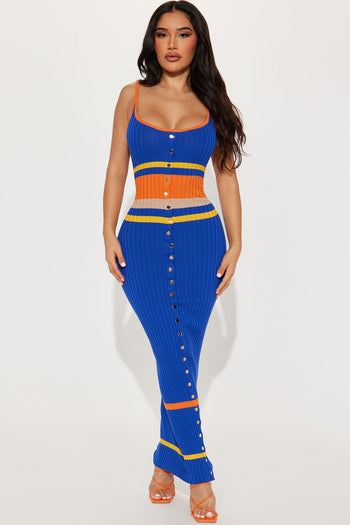 Rosana Ribbed Maxi Dress - Royal, Fashion Nova, Dresses