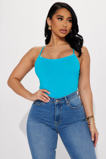 Party Goes On Metallic Corset Top - Blue, Fashion Nova, Shirts & Blouses