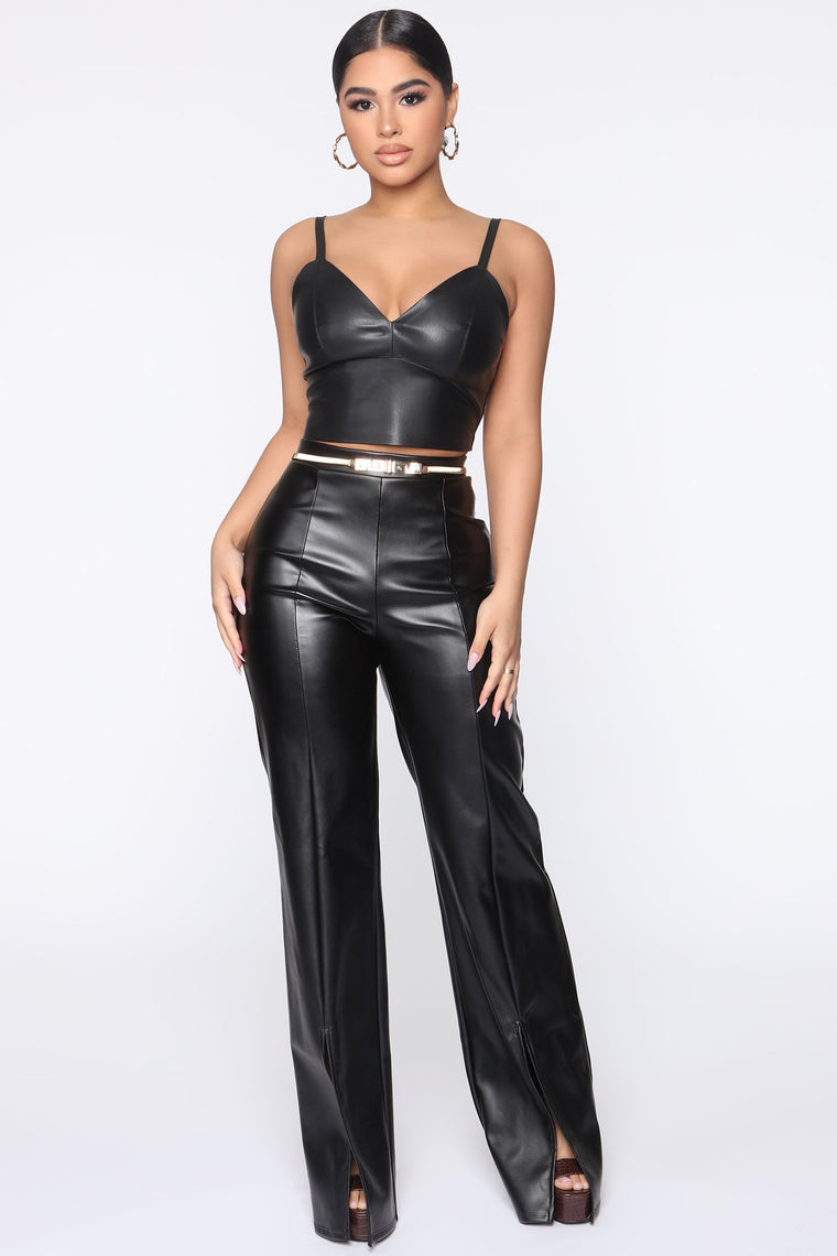 faux plus size leather pants