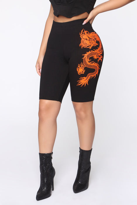 Fierce As A Dragon Biker Short - Black 