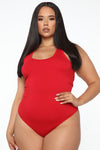 Divine Basic Tank Bodysuit - Red