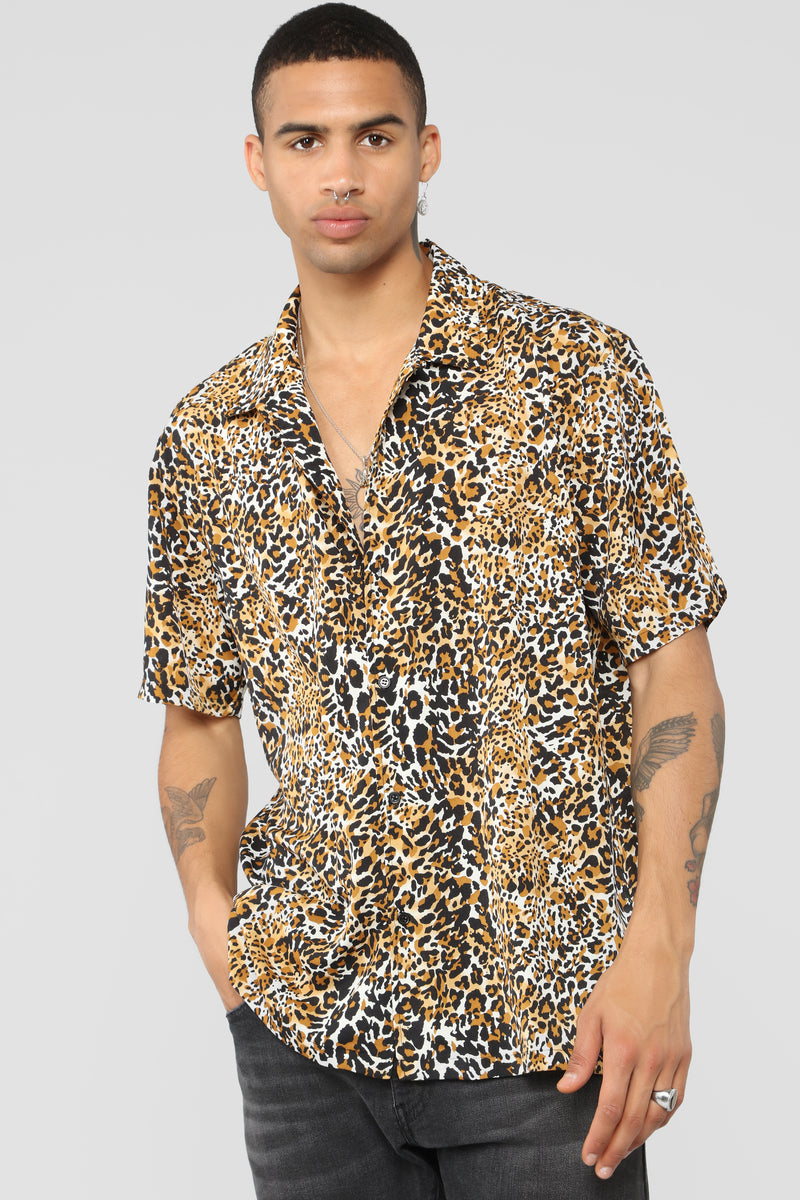 Leopard King Short Sleeve Woven Top - Leopard | Fashion Nova, Mens ...