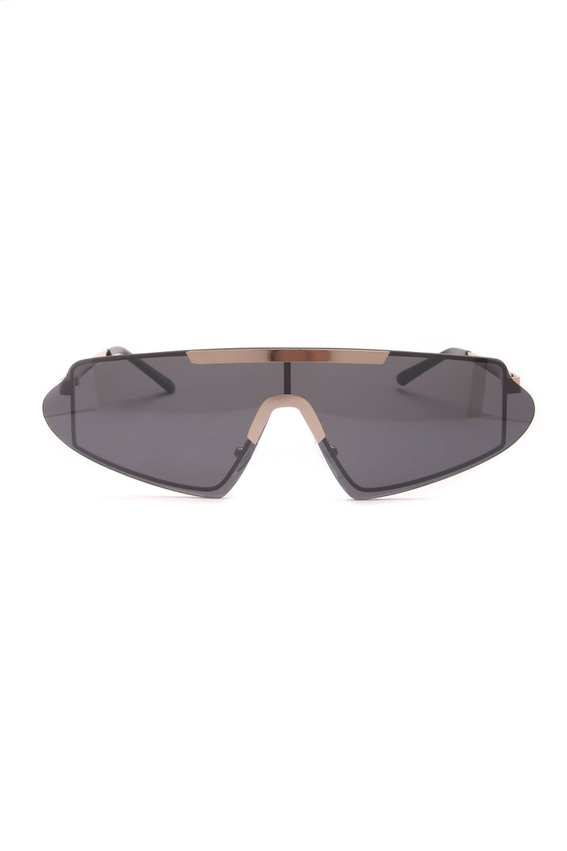 DM Me Shield Sunglasses - Black, Sunglasses | Fashion Nova