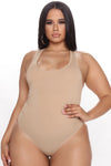 Divine Basic Tank Bodysuit - Khaki