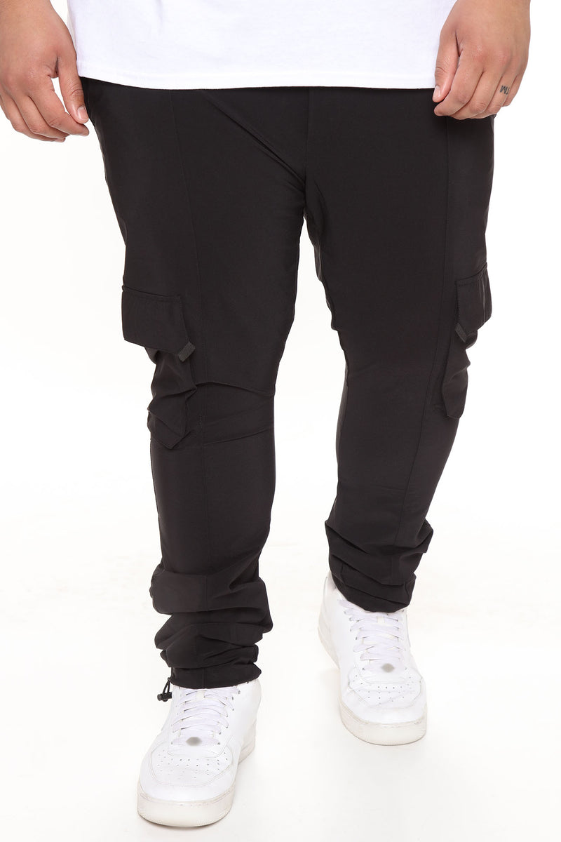 Nylon Stretch Cargo Pants - Black | Fashion Nova, Mens Pants | Fashion Nova