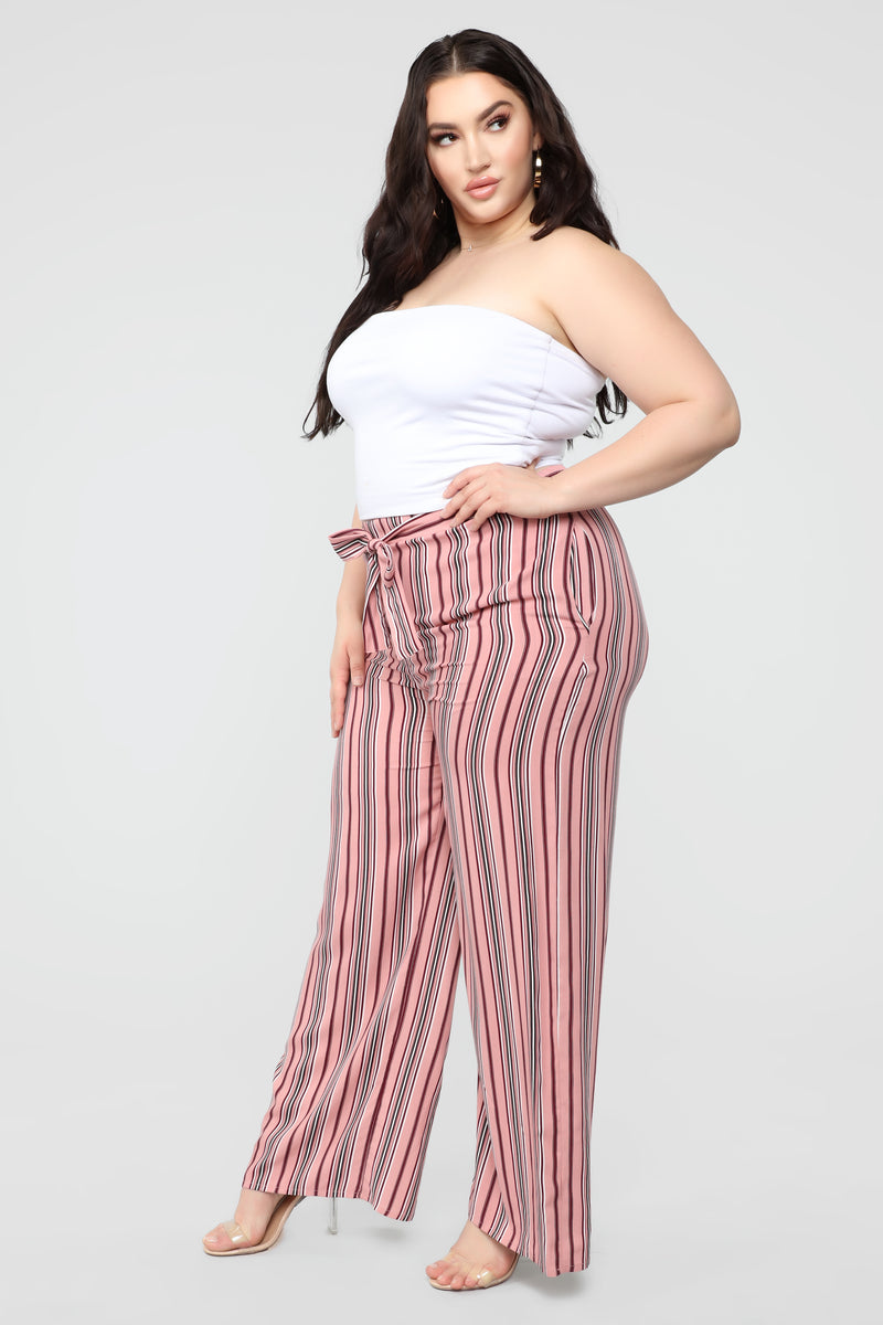 Spring Fever Striped Tie Waist Pants - Mauve | Fashion Nova, Pants ...