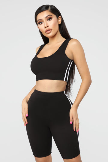 champion crop top and shorts set