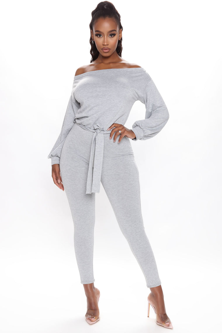 grey jumpsuit fashion nova