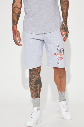 Los Angeles Lakers Shorts - Heather Grey, Fashion Nova, Mens Shorts