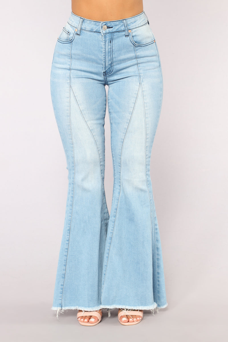 Dustine Ring My Bell Flare Jeans - Light Blue Wash | Fashion Nova ...