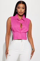 Always Out And About Poplin Shirt - Hot Pink