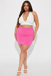 Melanie Mini Skirt - Hot Pink