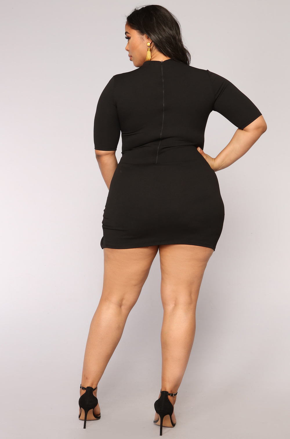 Kiko High Side Slit Dress - Black