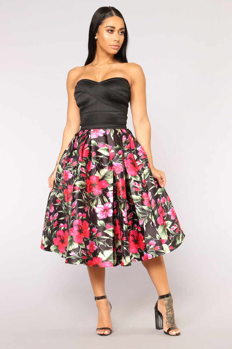 fashion nova black floral dress