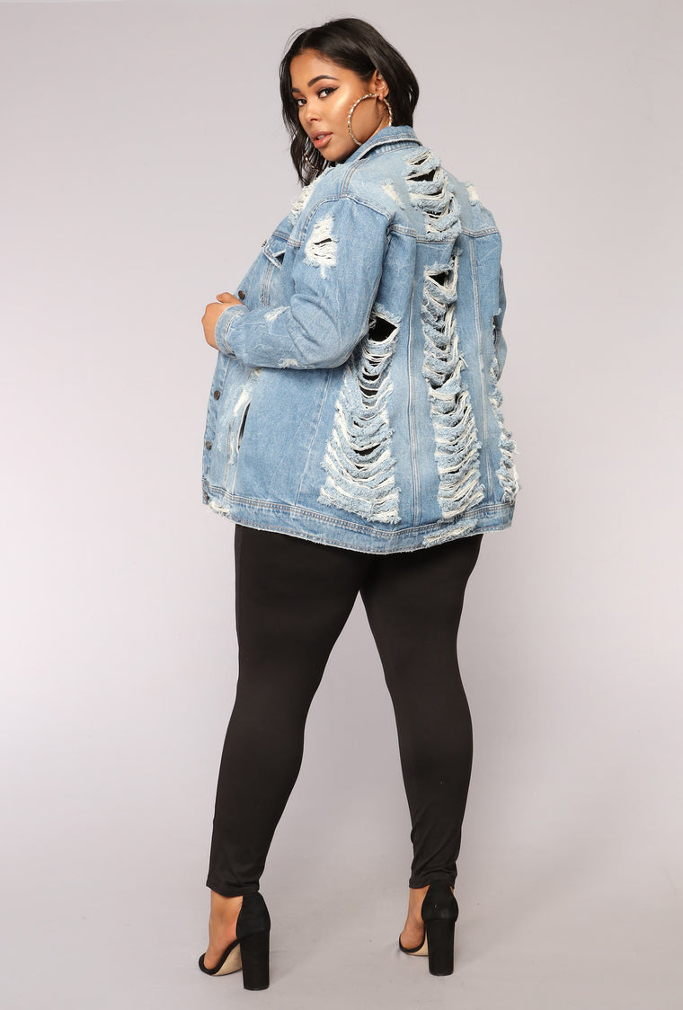 Krissy Oversized Denim Jacket - Medium Wash, Jackets & Coats | Fashion Nova