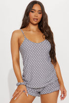 Dreaming Of A Nap PJ Short Set - Grey