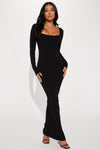 Athena Smooth Snatched Maxi Dress - Black