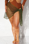 Isla Vista Crochet Cover Up Sarong Skirt - Olive