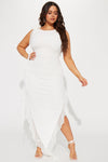 Paris Runway Mesh Maxi Dress - White