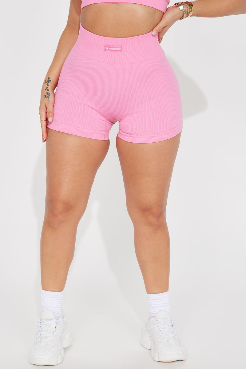 Effortless Zeus Ribbed Seamless Hot Shorts Bubblegum Pink Fashion