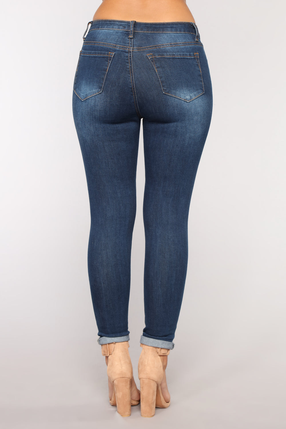 Johanna Distressed Skinny Jeans - Dark Denim